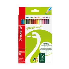 Astuccio 18 pastelli green colours stabilo