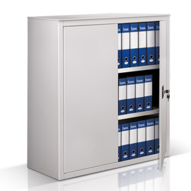 Armadio basso metallo ante batt. 100x45cm h116cm grigio