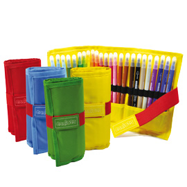 Astuccio roll up 24 pennarelli colori assortiti carioca