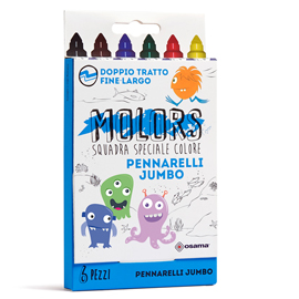 Astuccio 6 pennarelli colorati jumbo molors osama