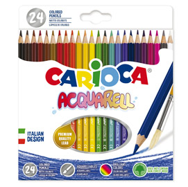Astuccio 24 matite acquerellabili colori assortiti carioca