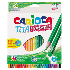 Astuccio 24 matite tita cancellabile colori assortiti carioca