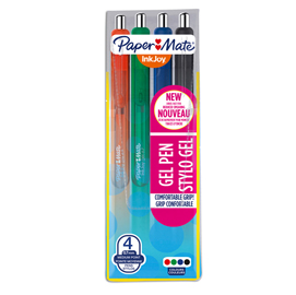 Astuccio 4 penna sfera scatto inkjoy gel 0,7mm nero/blu/rosso/verde papermate