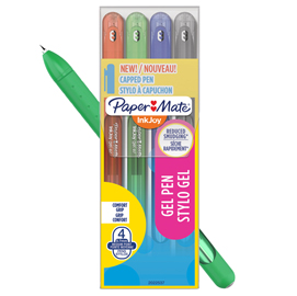 Astuccio 4 penne sfera stick inkjoy gel 600st 0,7 col.std papermate
