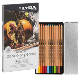 Astuccio metallo 12 pastelli colorati rembrandt polycolor lyra