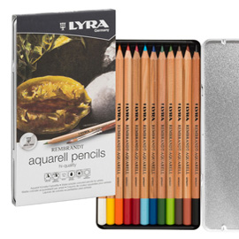 Astuccio metallo 12 pastelli rembrandt aquarell lyra
