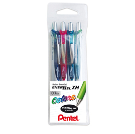 Astuccio 4 colori roller scatto energel xm click pentel