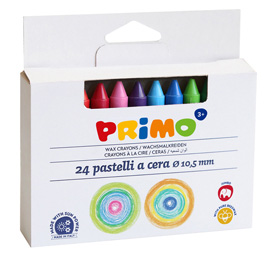 Astuccio 24 pastelli a cera jumbo Ø10,5mm 100mm primo