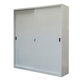 Armadio alto in metallo ad ante scorrevoli 150x45xh200cm grigio kub8