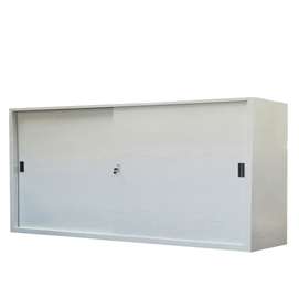 Armadio basso in metallo ad ante scorrevoli 150x45xh90cm grigio kub8