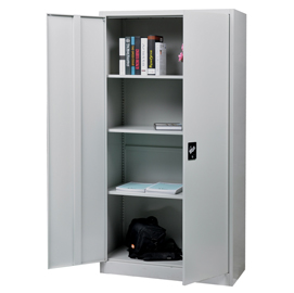Armadio multiuso in metallo a 2 ante battenti 90x40xh181,5cm grigio kub8