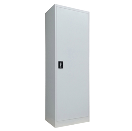 Armadio porta scope in metallo ad 1 anta battente 60x40xh181,5cm grigio kub8