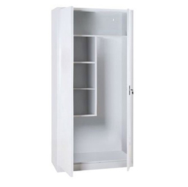 Armadio porta scope in metallo a 2 ante battenti 60x40xh181,5cm grigio kub8