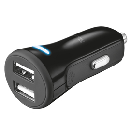 Alimentatore car charger con 2 porte usb - trust