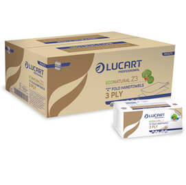 Asciugamani piegati a z econatural plastic free - lucart - pacco da 198 pezzi