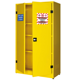 Armadio di sicurezza per liquidi infiammabili - 107,5 x 50 x 185 cm - giallo - carvel