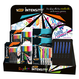 Assortimento astucci fineliner e pennarelli intensity rainbow bic