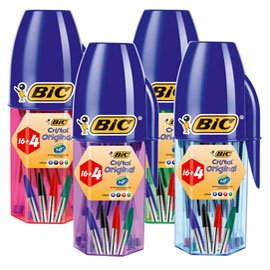 Astuccio 20pz cristal  colori assortiti bic