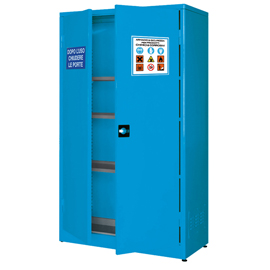 Armadio di sicurezza - per liquidi chimici - 107,5 x 50 x 185 cm - blu - carvel