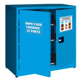 Armadio di sicurezza - per liquidi chimici - 107,5 x 50 x 110 cm - blu - carvel