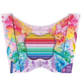Astuccio farfalla 20 matite colorate sparkle assortiti faber castell