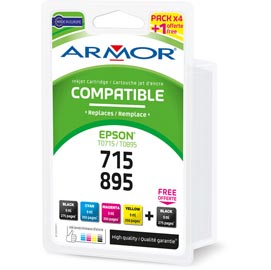 Armor - cartuccia per epson - c/m/y/2k - t0711 x 2 t0712 t0713 t0714 - conf. 5 cartucce