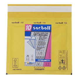 Busta imbottita sacboll - cd (20 x 22 cm) - carta - avana - blasetti - conf. 10 pezzi