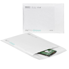 Busta imbottita airpro green - c/13 (17 x 21,5 cm) - carta - bianco - bong packaging - conf. 100 pezzi