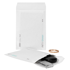Busta imbottita airpro green - d/14 (20 x 26,5 cm) - carta - bianco - bong packaging - conf. 100 pezzi