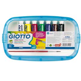 Box 7 tubetti tempera 12ml giotto tubo 4 assortito