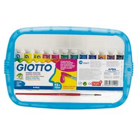 Box 12 tubetti tempera 12ml giotto tubo 4 assortito