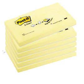 Blocco 100fg post-it®super sticky z-notes r350 giallo canary™ 76x127mm