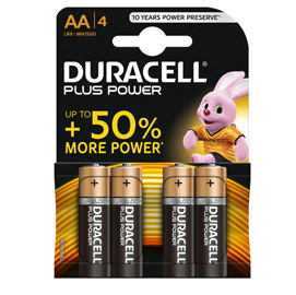 Blister 4 pile duracell plus (mn1500) aa - stilo