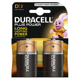 Blister 2 pile duracell plus (mn1300) d - torcia