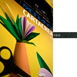Blister 10fg cartoncino 35x50cm 220gr nero cartacrea fabriano