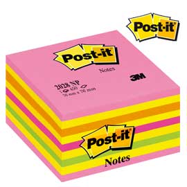 Blocco cubo 450foglietti post-it® 76x76mm 2028-np neon rosa