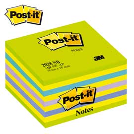 Blocco cubo 450foglietti post-it® 76x76mm 2028-nb neon blu/verde