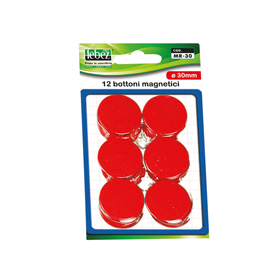 Blister 12 magneti mr-30 rosso diam.30mm