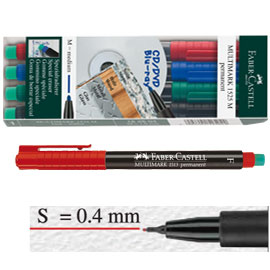 Busta 4 colori pennarello multimark 0,4mm superfine faber-castell