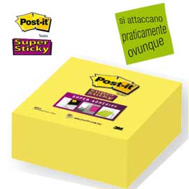 Blocco 350foglietti post-it®super sticky 2028-s 76x76mm giallo oro