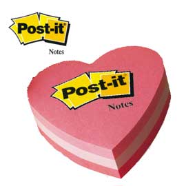 Blocco cuore 225 foglietti post-it® 70x70mm 2007-h 72gr