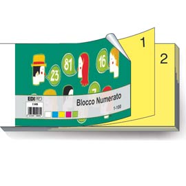 Blocco numerato 1-100 2 sez. 6x13 e5406new