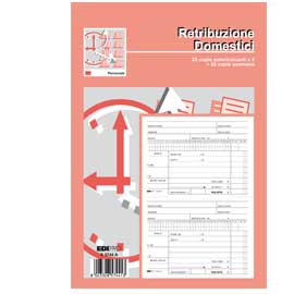 Blocco retribuzioni domestici 24x15cm 25fg 3copie ric. E5744a edipro