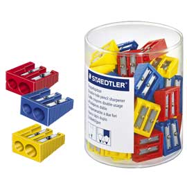 Barattolo 50 temperamatite 2 fori colorati staedtler