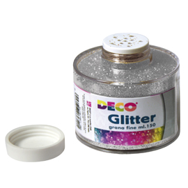 Barattolo glitter grana fine ml150 argento art 130/100 cwr