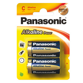 Blister 2 pile mezzatorcia alkaline c 1,5v panasonic