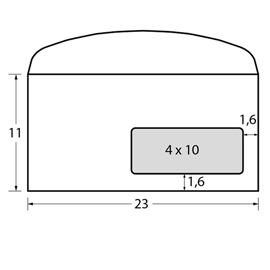 Busta super bristol 80 - con finestra - gommato - 11 x 23 cm - 80 gr - bianco - blasetti - conf. 500 pezzi