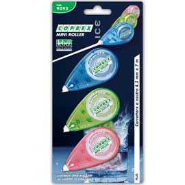 Blister 3 correttore a nastro 4,2mmx7m mini roller ice 9093