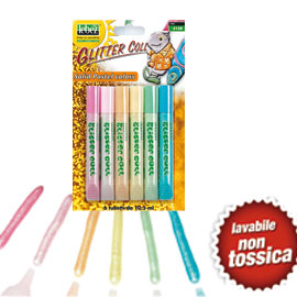 Blister 6 tubetti colla pastel glitter da 10.5ml assortiti lebez