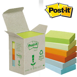 Blocco 100foglietti post-it®notes green 38x51mm 653-1gb natural